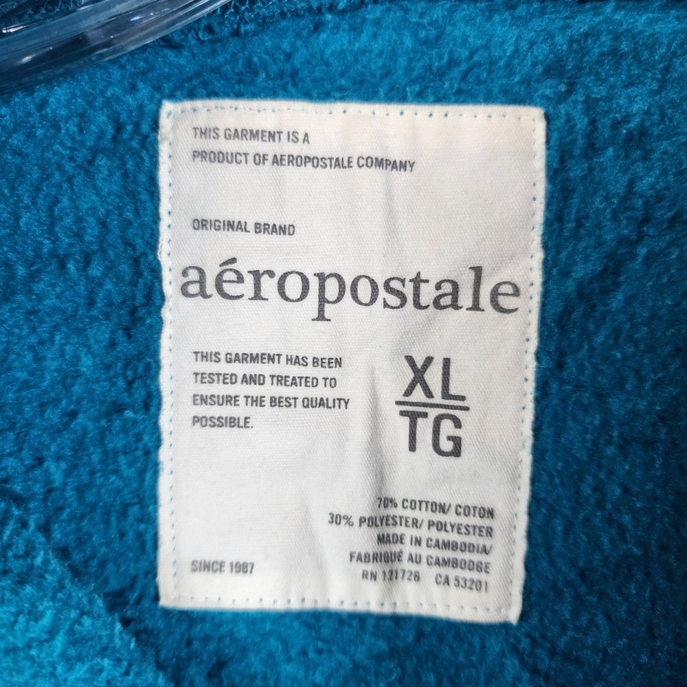 Aeropostale Hoodie Women XL Teal Eighty Seven Graphic Pullover 7531AH11 - Picture 4 of 7